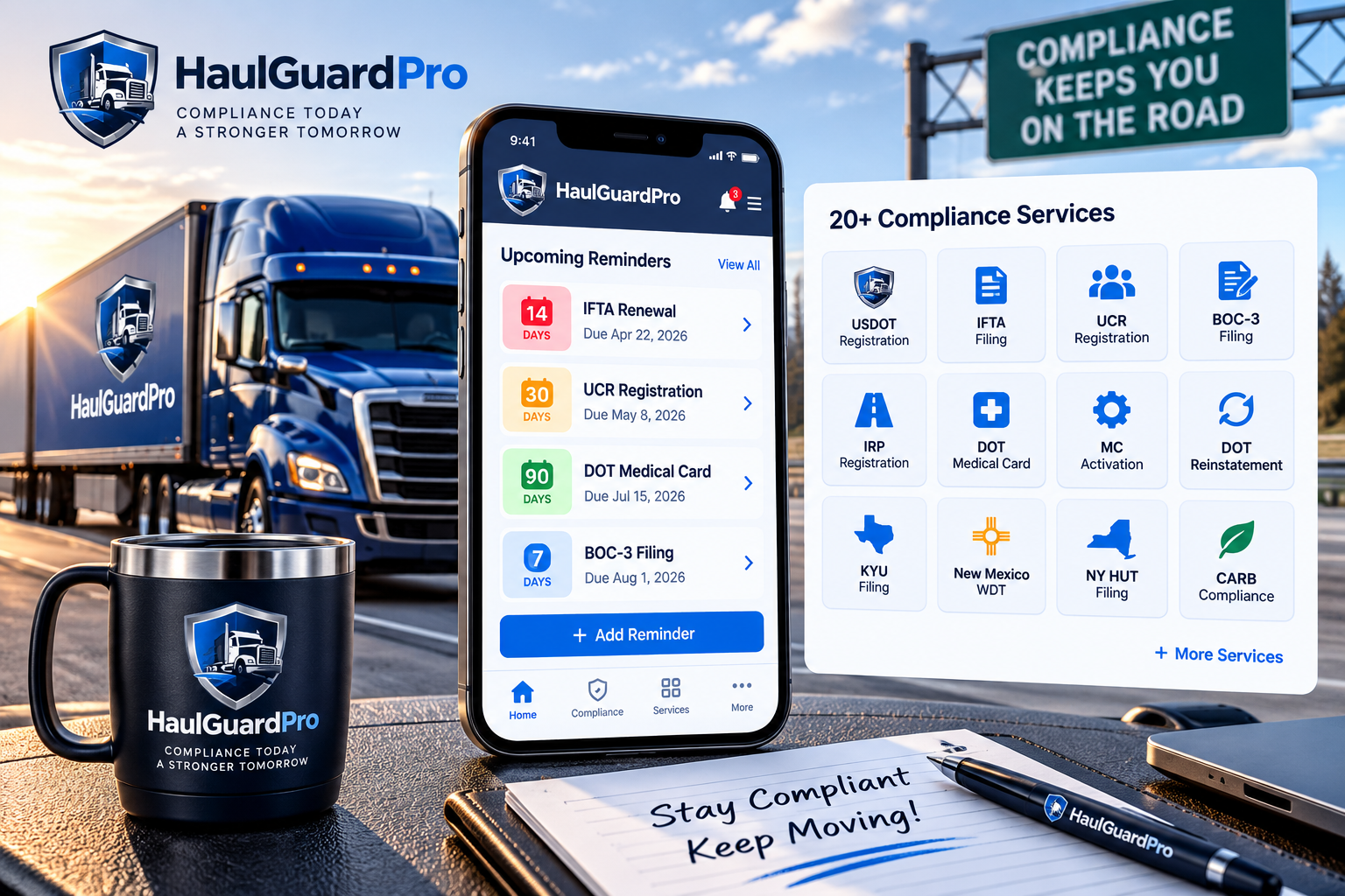 Smart Deadline Reminders & Full Service Catalog